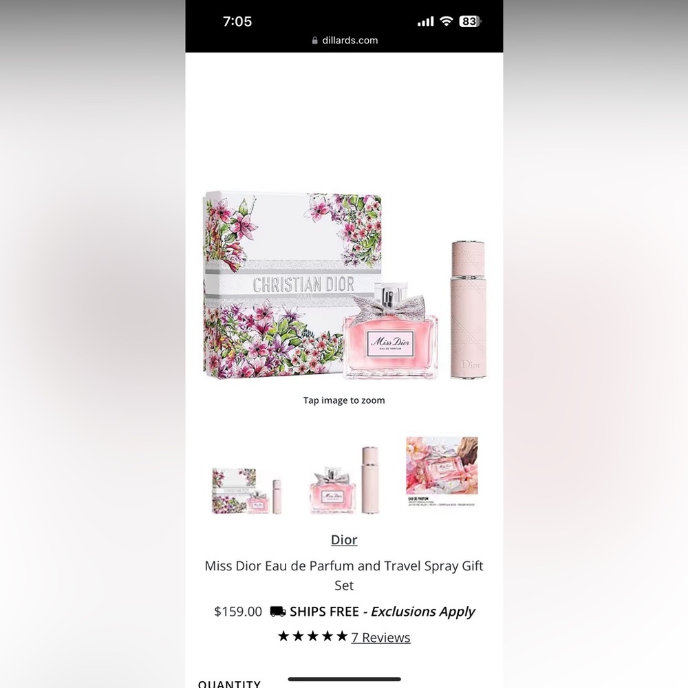 Miss Dior purfume and travel bottle